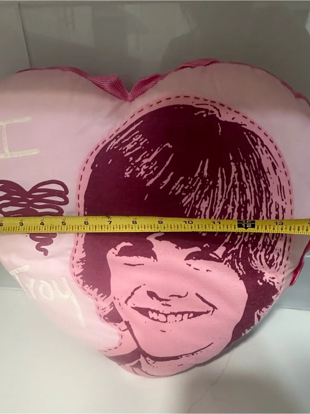 Pink Heart Pillow with Portrait and 
